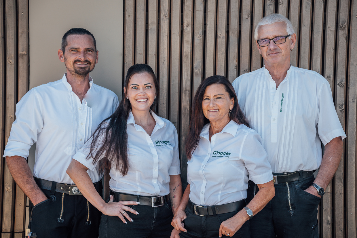 Unternehmensführung Holzbau Glogger GmbH & Co. KG (Fenster Glogger) mit Stefan Glogger, Ramona Glogger Angelika Glogger und Leander Glogger