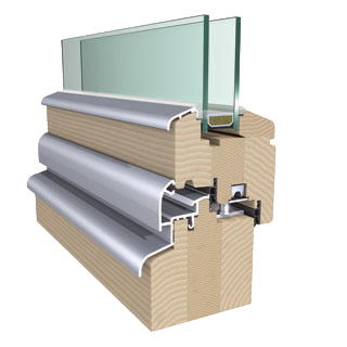 Abb. Fensterschnitt IV80 Standard helles Holz