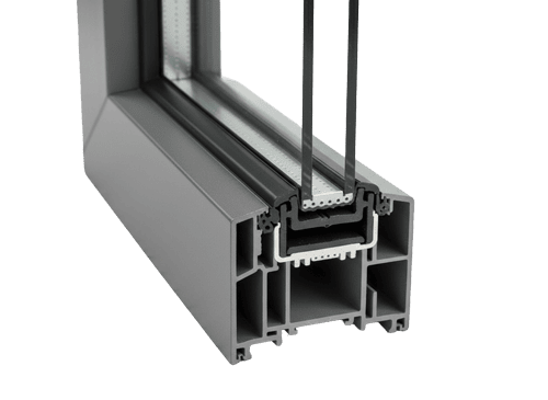 Abb. Schnitt Aluminium-Fenster grau Abb. Schnitt Aluminium-Fenster grau