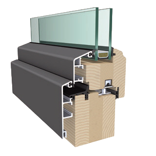 Abb. Schnitt V100 P Aluminium-Holz-Fenster Abb. Schnitt V100 P Aluminium-Holz-Fenster