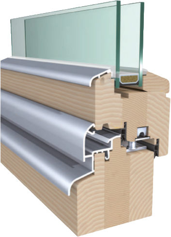 Abb. Fensterschnitt IV80 Standard helles Holz