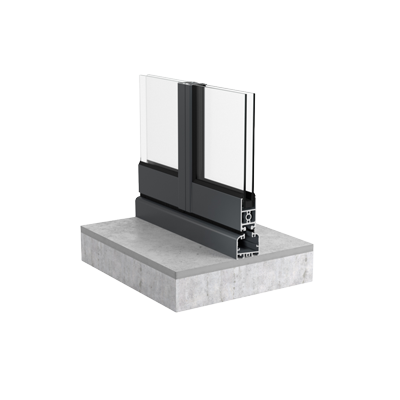 SUN Sytemecken SF35 Abb. Schnittbild SF35 Aluminiumsystem mit Isolierglas, hängend